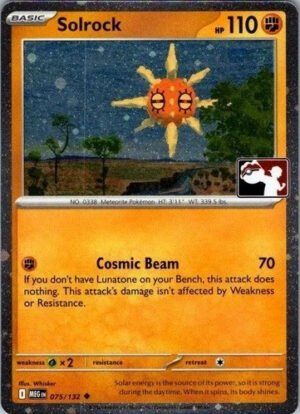 Mega Evolution 075/132 Solrock (Prize Pack League Promo Cosmo Holo)