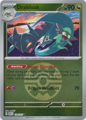 ME Ascended Heroes 159/217 Drakloak (Reverse Holo BALL SYMBOL)
