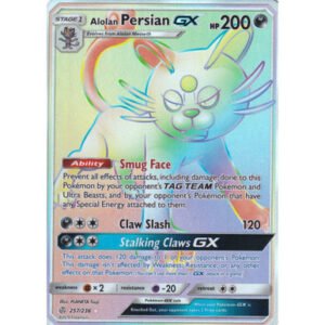 SM Cosmic Eclipse 257/236 Alolan Persian GX (Rainbow Rare)