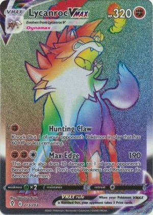 Evolving Skies 213/203 Lycanroc VMAX (Rainbow Rare)
