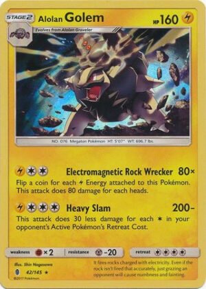 SM Guardians Rising 42/145 Alolan Golem (Cosmo Holo)