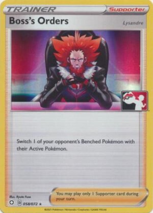 Shining Fates 058/072 Boss's Orders [Lysandre] (Prize Pack League Promo Holo)