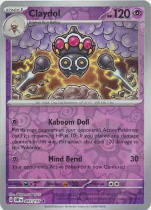 SV Obsidian Flames 095/197 Claydol (Reverse Holo)