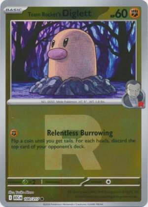 ME Ascended Heroes 100/217 Team Rocket's Diglett (Reverse Holo ROCKET SYMBOL)