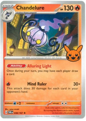 SV Twilight Masquerade 038/167 Chandelure (Pikachu Pumpkin Stamp)