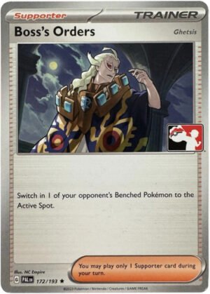 SV Paldea Evolved 172/193 Boss’s Orders [Ghetsis] (Prize Pack League Promo Non-Holo)