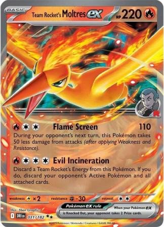 SV Destined Rivals 031/182 Team Rocket’s Moltres ex (Destined Rivals Stamp)