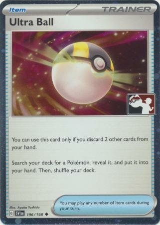 Scarlet & Violet (Base Set) 196/198 Ultra Ball (Prize Pack League Promo Cosmo Holo)
