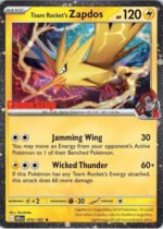 SV Destined Rivals 070/182 Team Rocket's Zapdos (Cosmo Holo GameStop Stamp)