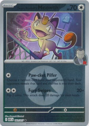ME Ascended Heroes 161/217 Team Rocket's Meowth (Reverse Holo ENERGY SYMBOL)