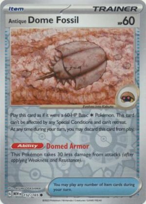 Scarlet & Violet 151 152/165 Antique Dome Fossil (Reverse Holo)