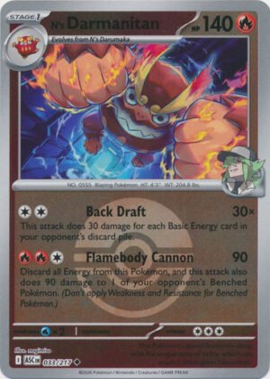 ME Ascended Heroes 033/217 N's Darmanitan (Reverse Holo BALL SYMBOL)