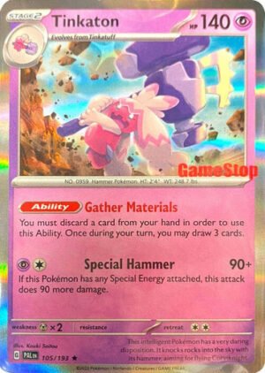 SV Paldea Evolved 105/193 Tinkaton (Cosmo Holo GameStop Stamp)
