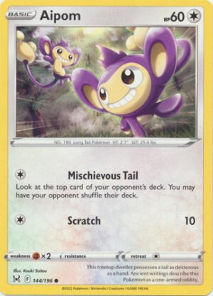 SWSH Lost Origin 144/196 Aipom