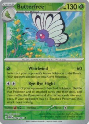 Scarlet & Violet 151 012/165 Butterfree (Reverse Holo)