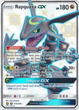 SM Celestial Storm 177a/168 Rayquaza GX (Shiny Full Art Promo)