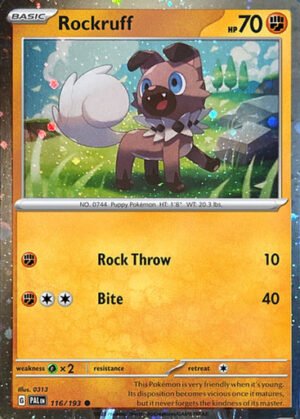 SV Paldea Evolved 116/193 Rockruff (Cosmo Holo)