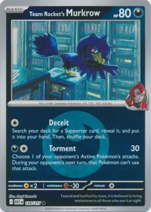 ME Ascended Heroes 126/217 Team Rocket's Murkrow (Reverse Holo ENERGY SYMBOL)