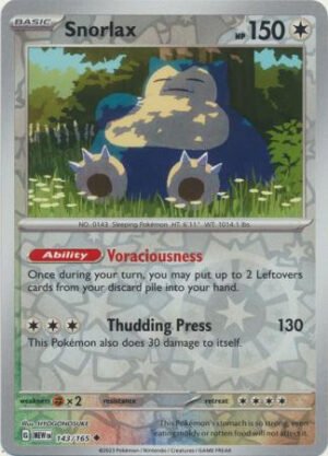 Scarlet & Violet 151 143/165 Snorlax (Reverse Holo)