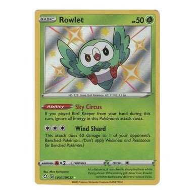 Shining Fates SV001/SV122 Rowlet (Holo)
