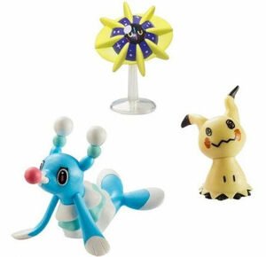 Pokemon Battle 3 Figure Pack - 3-Inch Brionne and 2-Inch Mimikyu & Cosmoem