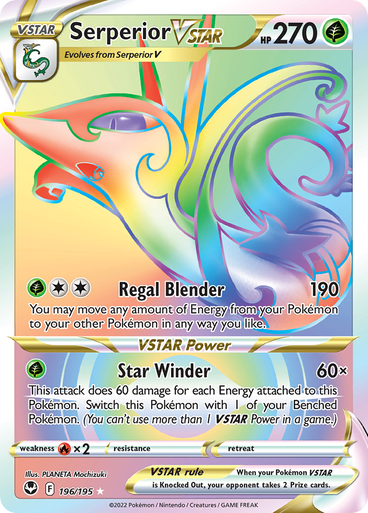 SWSH Silver Tempest 196/195 Serperior VSTAR (Rainbow Rare)