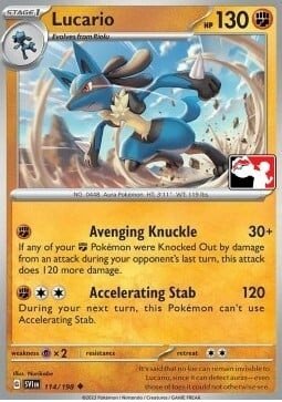 Scarlet & Violet (Base Set) 114/198 Lucario (Prize Pack League Promo Non-Holo)