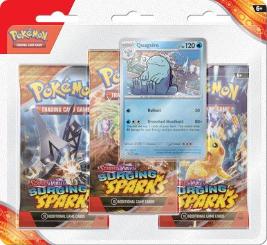 Scarlet and Violet Surging Sparks 3 Pack Blister Quagsire