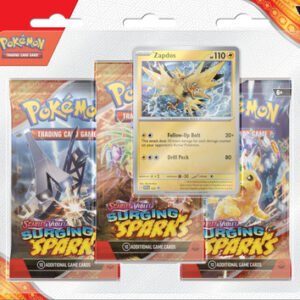 Scarlet and Violet Surging Sparks 3 Pack Blister Zapdos