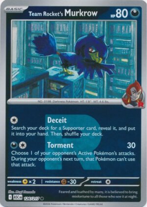 ME Ascended Heroes 126/217 Team Rocket's Murkrow (Reverse Holo ROCKET SYMBOL)