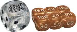 SV Prismatic Evolutions Clear Sparkle Die w/ Light Brown (small) Dice