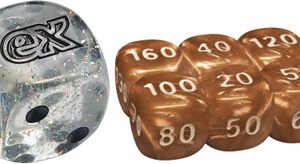 SV Prismatic Evolutions Clear Sparkle Die w/ Light Brown (small) Dice