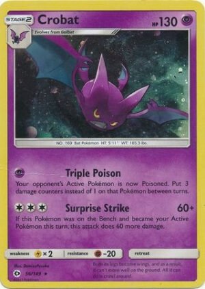 Sun and Moon (Base Set) 56/149 Crobat (Cosmo Holo)