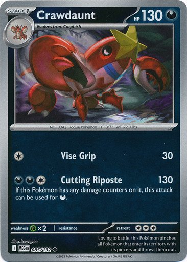 Mega Evolution 085/132 Crawdawnt (Reverse Holo)