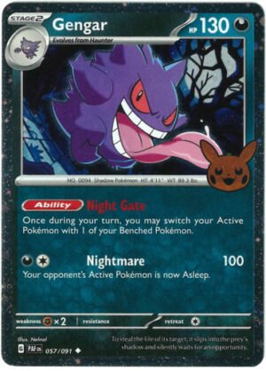 SV Paldean Fates 057/091 Gengar (Pikachu Pumpkin Cosmo Cosmo Holo Stamp)