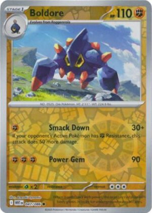 SV White Flare 047/086 Boldore (Reverse Holo)