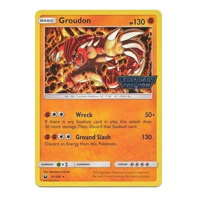 SM Celestial Storm 81/168 Groudon (Legendary Pokemon Stamp)