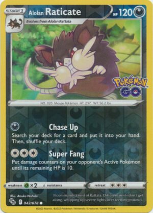 Pokemon GO 042/078 Alolan Raticate (Reverse Holo)