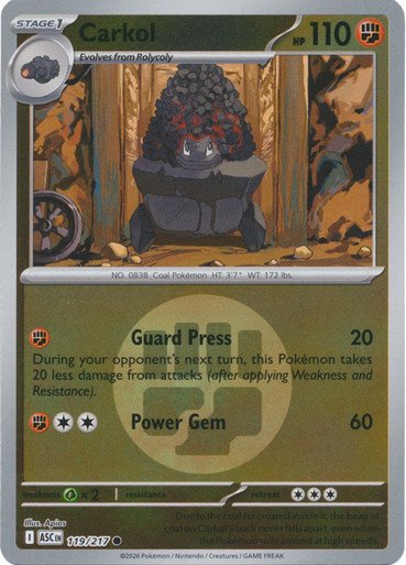 ME Ascended Heroes 119/217 Carkol (Reverse Holo ENERGY SYMBOL)