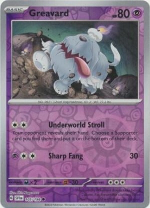 Scarlet & Violet (Base Set) 105/198 Greavard (Reverse Holo)