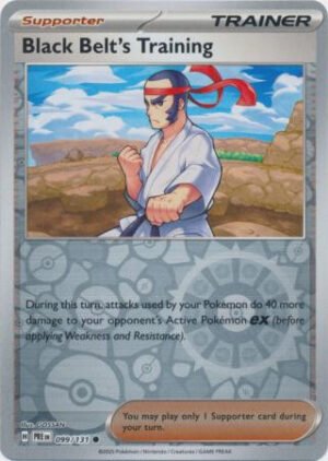 SV Prismatic Evolutions 099/131 Black Belt's Training #099 (Reverse Holo)