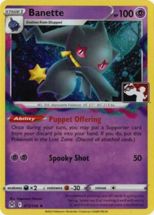 SWSH Lost Origin 073/196 Banette (Prize Pack League Promo Cosmo Holo)