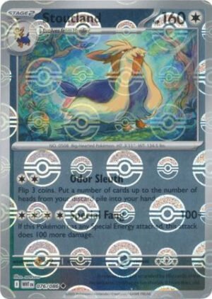SV White Flare 076/086 Stoutland (POKE BALL Reverse Holo)