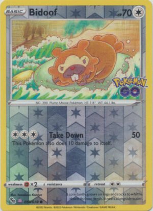 Pokemon GO 053/078 Ditto (Bidoof - Reverse Holo Unpeeled)