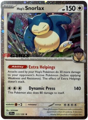 SV Journey Together 117/159 Hop's Snorlax (Cosmo Holo EB Games Stamp)