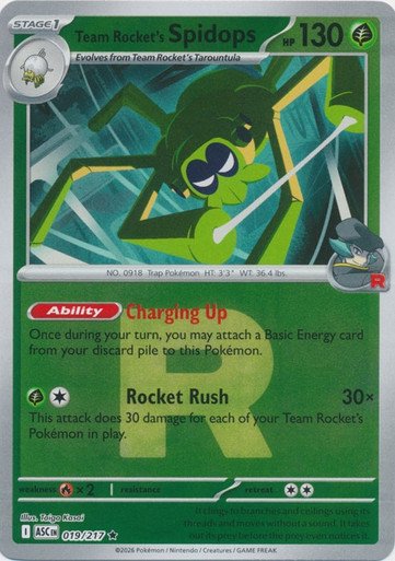 ME Ascended Heroes 019/217 Team Rocket's Spidops (Reverse Holo ROCKET SYMBOL)