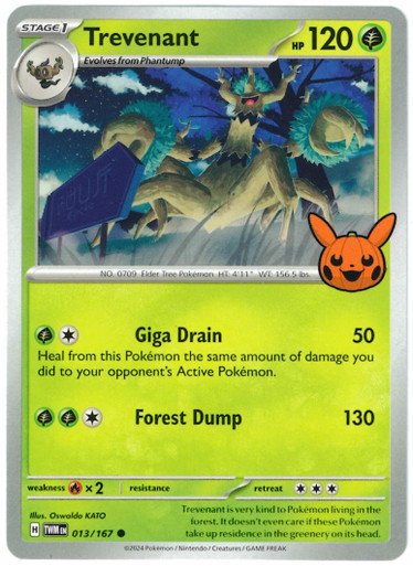 SV Twilight Masquerade 013/167 Trevenant (Pikachu Pumpkin Stamp)