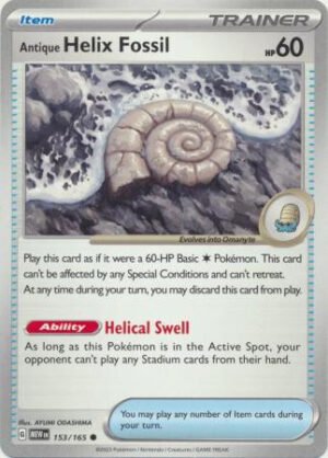 Scarlet & Violet 151 153/165 Antique Helix Fossil