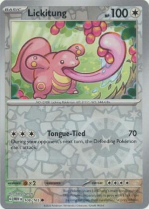 Scarlet & Violet 151 108/165 Lickitung (Reverse Holo)
