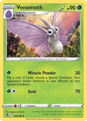 SWSH Silver Tempest 002/195 Venomoth